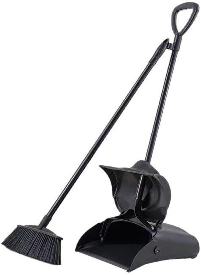 PRAMANTA Broom with Dustpan Long Handle Adjustable Floor Cleaning Broom Brush Standing Dust Pan and Broom Set (1Pcs) - Image 1